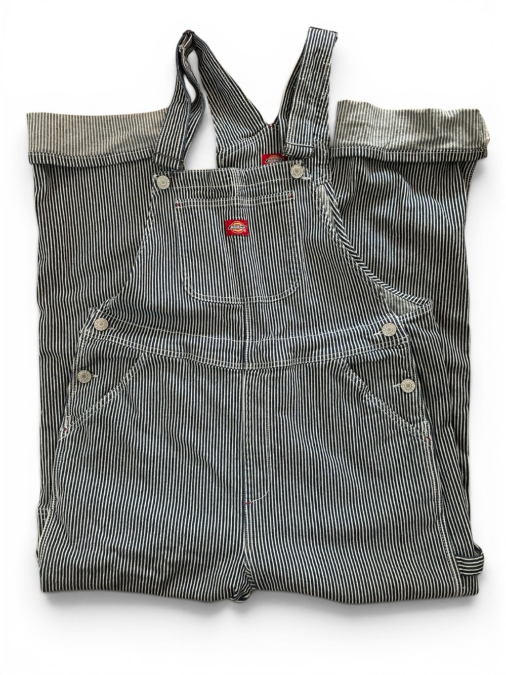 Dickies Women's Navy & White Striped Overalls - Picture 3 of 4